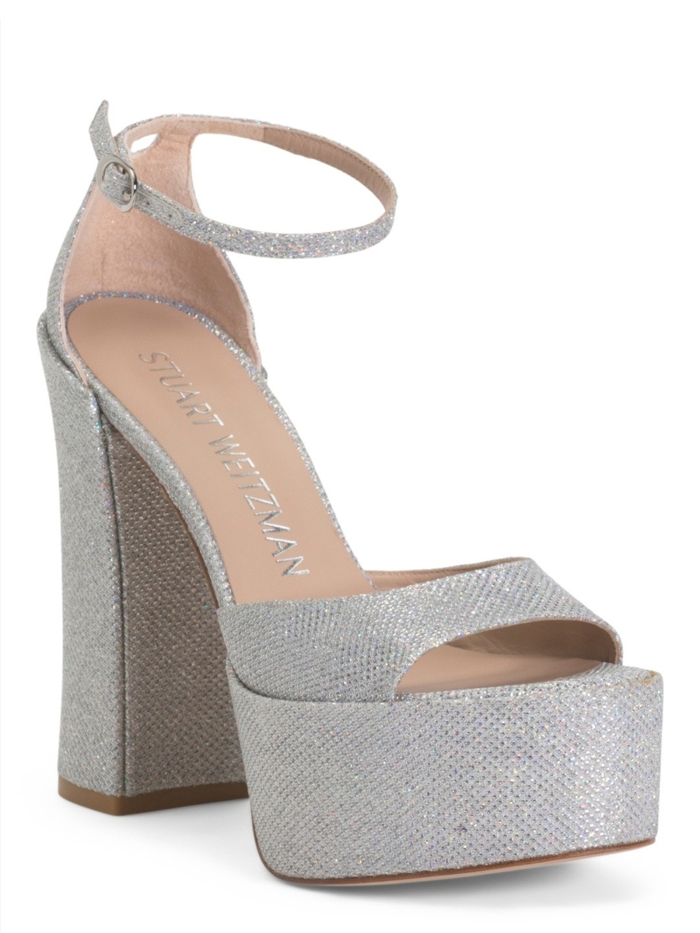 NIB Stuart Weitzman Skyhigh 145 Platform Sandal Crystal Size 8B Party Glamour